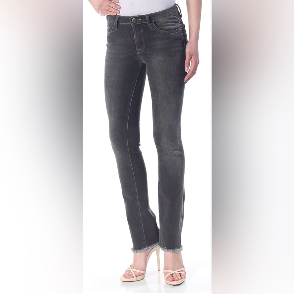 Free People Women’s Low Rise Size 27 Gray Straight Leg Raw Hem - Picture 2 of 12